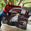 Tokyo Revengers Anime Cool Mikey Smiling Red And Grey Premium Quilt Blanket 11