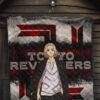 Tokyo Revengers Anime Cool Mikey Smiling Red And Grey Premium Quilt Blanket 7