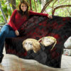Tokyo Revengers Anime Mikey And Draken Face Black And Red Theme Premium Quilt Blanket 11