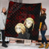 Tokyo Revengers Anime Mikey And Draken Face Black And Red Theme Premium Quilt Blanket 1