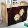 Tokyo Revengers Anime Mikey And Draken Face Black And Red Theme Premium Quilt Blanket 21