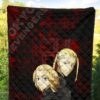 Tokyo Revengers Anime Mikey And Draken Face Black And Red Theme Premium Quilt Blanket 5