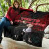 Tokyo Revengers Anime Mikey And Draken No Emotional Face Black And Red Theme Premium Quilt Blanket 11