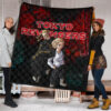 Tokyo Revengers Anime Mikey And Draken No Emotional Face Black And Red Theme Premium Quilt Blanket 1