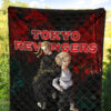 Tokyo Revengers Anime Mikey And Draken No Emotional Face Black And Red Theme Premium Quilt Blanket 5