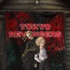 Tokyo Revengers Anime Mikey And Draken No Emotional Face Black And Red Theme Premium Quilt Blanket 7