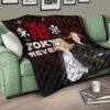 Tokyo Revengers Anime Mikey And Draken Portrait Black And Red Theme Premium Quilt Blanket 17