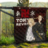 Tokyo Revengers Anime Mikey And Draken Portrait Black And Red Theme Premium Quilt Blanket 13