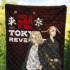 Tokyo Revengers Anime Mikey And Draken Portrait Black And Red Theme Premium Quilt Blanket 5