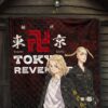 Tokyo Revengers Anime Mikey And Draken Portrait Black And Red Theme Premium Quilt Blanket 7