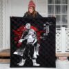 Tokyo Revengers Anime Mikey And Draken Together Black White Artwork Premium Quilt Blanket 3