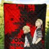 Tokyo Revengers Anime Mikey And Draken Walking Red And Black Premium Quilt Blanket 5