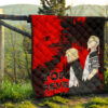 Tokyo Revengers Anime Mikey And Draken Walking Red And Black Premium Quilt Blanket 13