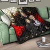 Tokyo Revengers Anime Mikey Brothers Uniform Red Black Watercolor Premium Quilt Blanket 17