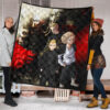 Tokyo Revengers Anime Mikey Brothers Uniform Red Black Watercolor Premium Quilt Blanket 1