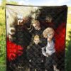 Tokyo Revengers Anime Mikey Brothers Uniform Red Black Watercolor Premium Quilt Blanket 5