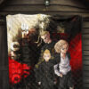 Tokyo Revengers Anime Mikey Brothers Uniform Red Black Watercolor Premium Quilt Blanket 7