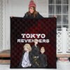 Tokyo Revengers Anime Mikey Brothers Uniform Red Steel Premium Quilt Blanket 3