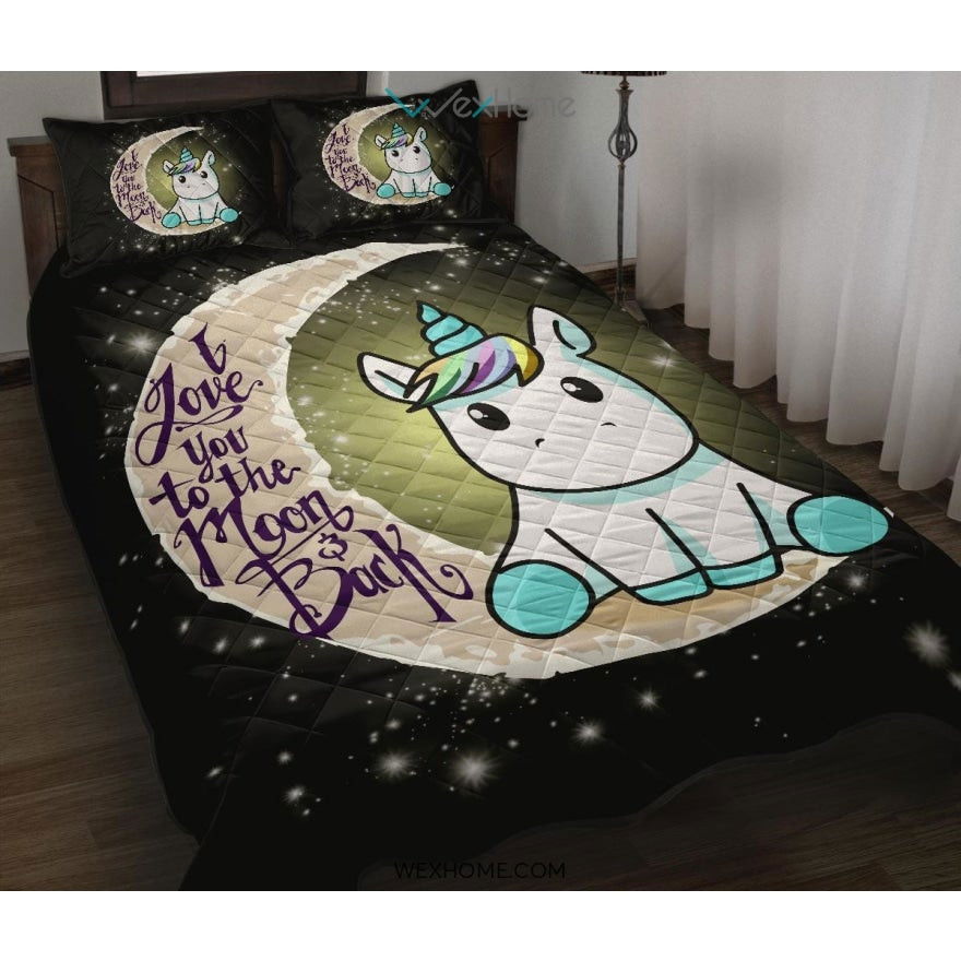 Unicorn To The Moon Quilt Bed Sets – Unique Design Amazing Gift