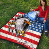 US Independence Day Bald Eagle Breaking Though Claw Scratch Premium Quilt Blanket 9