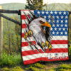 US Independence Day Bald Eagle Breaking Though Claw Scratch Premium Quilt Blanket 13