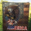 US Independence Day Bald Eagle Broken US Flag Premium Quilt Blanket 5