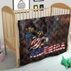 US Independence Day Bald Eagle Broken US Flag Premium Quilt Blanket 19