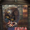 US Independence Day Bald Eagle Broken US Flag Premium Quilt Blanket 7