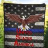 US Independence Day Bald Eagle Flying Black White US Flag Premium Quilt Blanket 5