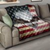 US Independence Day Bald Eagle Flying Don't Mess With US Premium Quilt Blanket 15