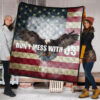 US Independence Day Bald Eagle Flying Don't Mess With US Premium Quilt Blanket 1