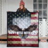 US Independence Day Bald Eagle Flying Don't Mess With US Premium Quilt Blanket 3