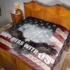 US Independence Day Bald Eagle Flying Don't Mess With US Premium Quilt Blanket 19