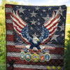 US Independence Day Bald Eagle Grab US Military Medal Premium Quilt Blanket 5