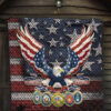 US Independence Day Bald Eagle Grab US Military Medal Premium Quilt Blanket 7