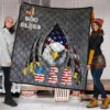 US Independence Day Eagle Emerging From Claw Scratch God Bless Premium Quilt Blanket 1