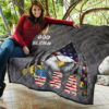 US Independence Day Eagle Emerging From Claw Scratch God Bless Premium Quilt Blanket 11