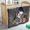 US Independence Day Eagle Emerging From Claw Scratch God Bless Premium Quilt Blanket 21