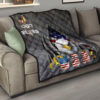 US Independence Day Eagle Emerging From Claw Scratch God Bless Premium Quilt Blanket 15