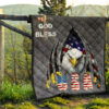 US Independence Day Eagle Emerging From Claw Scratch God Bless Premium Quilt Blanket 13