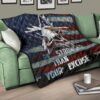 US Independence Day Eagle Emerging From Stars Be Stronger Than Excuse Premium Quilt Blanket 17