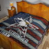 US Independence Day Eagle Emerging From Stars Be Stronger Than Excuse Premium Quilt Blanket 19