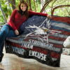 US Independence Day Eagle Emerging From Stars Be Stronger Than Excuse Premium Quilt Blanket 11