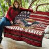 US Independence Day Eagle Flying Love US Independence Day Strength Freedom Premium Quilt Blanket 11