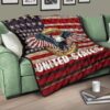 US Independence Day Eagle Flying Love US Independence Day Strength Freedom Premium Quilt Blanket 17