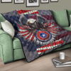 US Independence Day Eagle On US Shield Honor Courage Premium Quilt Blanket 17