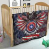 US Independence Day Eagle On US Shield Honor Courage Premium Quilt Blanket 21