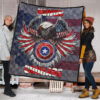 US Independence Day Eagle On US Shield Honor Courage Premium Quilt Blanket 1