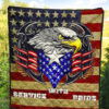 US Independence Day Eagle Service With Pride US Flag Premium Quilt Blanket 5