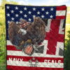 US Independence Day Eagle Taking US Shield Navy Seals Premium Quilt Blanket 5